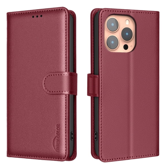 Allytechgroup Wallet Phone Case for iPhone XS Max, PU Leather Flip Phone Case with Credit Card Slot & kickstand Military Grade Drop Protection Slim Shockproof Back Cover for Women Men, Red