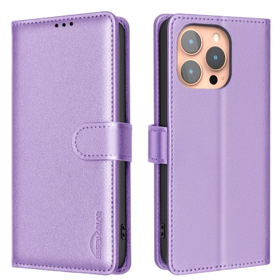 Allytechgroup Wallet Phone Case for iPhone XS Max, PU Leather Flip Phone Case with Credit Card Slot & kickstand Military Grade Drop Protection Slim Shockproof Back Cover for Women Men, Purple