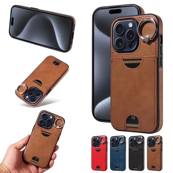 Allytechgroup Wallet Phone Case for iPhone XS Max with Stand, RFID Blocking PU Leather Shockproof Cover with Kickstand & Credit Card Slot Drop Protection for iPhone XS Max, Brown