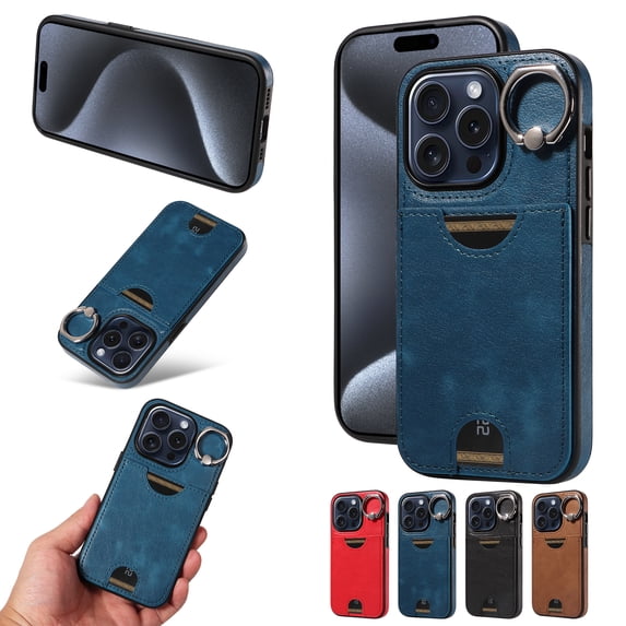 Allytechgroup Wallet Phone Case for iPhone XS Max with Stand, RFID Blocking PU Leather Shockproof Cover with Kickstand & Credit Card Slot Drop Protection for iPhone XS Max, Blue