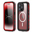thumbnail image 1 of Allytechgroup Waterproof Case for iPhone 15 Pro, Full Body Protection Built-in Screen Protector MagSafe Wireless Charging Dustproof Shockproof Cover Case with Transparent PC, Red, 1 of 9