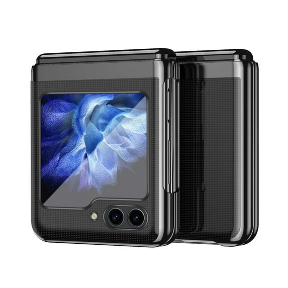 Allytechgroup Z Flip6 Case Clear, Phone Case for Samsung Galaxy Z Flip6 5G Cover, Transparent Anti-Yellow Shockproof Anti-Scratch Clear Case for Samsung Galaxy Z Flip6, Black