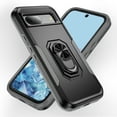 thumbnail image 1 of Allytechgroup for Google Pixel 9 Case Cover, with Ring Holder Stand Hybrid Rugged Protective Shockproof Bumper Phone Case for Google Pixel 9 - Black, 1 of 9