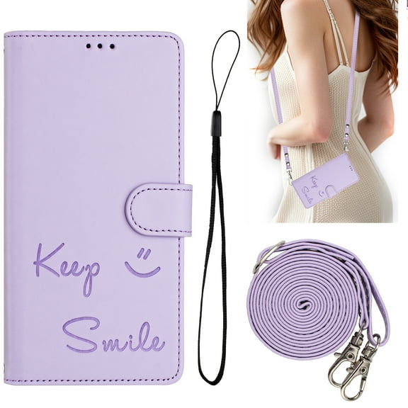 Allytechgroup for Samsung Galaxy A07 Wallet Case with Card & Cash Slots, RFID Blocking Magnetic Closure Cover, Purple