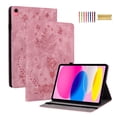 thumbnail image 1 of Allytechgroup iPad 11th Gen 11" Case 2025, iPad 10th Gen 10.9" Case 2022, Embossed Rose & Butterfly Flip Cover Stand Auto Sleep Wake Protective Shockproof Case Shell for Apple iPad 11/ iPad 10,Pink, 1 of 8