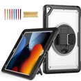 thumbnail image 1 of Allytechgroup iPad 9th 8th 7th Generation Case, Rotating Kickstand Shockproof Hand Strap + Shoulder Strap Drop Protection Rugged Case for iPad 10.2" 9th 8th 7th Gen 2021/2020/2019,Clear, 1 of 10