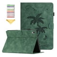 thumbnail image 1 of Allytechgroup for iPad (A16) 11th Generation 11 inch Case 2025 with Stand/Pencil Holder/Card Pockets/Magnetic Closure Smart Embossed Palm Tree PU Leather Folio Wallet Cover, [Auto Wake/Sleep], Green, 1 of 9