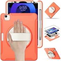 Allytechgroup iPad Air 11 Inch 2025/2024 Case with Pencil Holder, Military Grade Shockproof Kickstand Handle Strap Anti-Scratch Kids Friendly Bumper Tablet Case Cover for Apple iPad Air 11" M3 M2