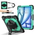 thumbnail image 1 of Allytechgroup iPad Air 13 Inch 2024 Case Cover with Pencil Holder, Rugged Protection with Kickstand & Hand Strap Heavy Duty Shockproof Kids Friendly Case for Apple iPad Air 13 M2 2024, Mint, 1 of 8