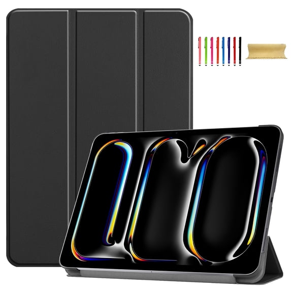 Allytechgroup iPad Air 13 M2 2024 Case, Slim Flip Smart Cover Auto Sleep Wake Multi Angle Veiwing Stand ShockAirof Case for Apple iPad Air 13 inch 2024, Black