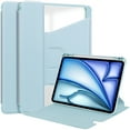 thumbnail image 1 of Allytechgroup iPad Air 13 M3 M2 2025 2024 Case with Pencil Holder, Premium PU Leather Multi Angle Viewing Stand Anti-Scratch Auto Sleep Wake Tablet Case for Apple iPad Air 13 Inch, Blue, 1 of 6