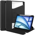 thumbnail image 1 of Allytechgroup iPad Air 13 M3 M2 2025 2024 Case with Pencil Holder, Premium PU Leather Multi Angle Viewing Stand Anti-Scratch Auto Sleep Wake Tablet Case for Apple iPad Air 13 Inch, Black, 1 of 6