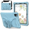 thumbnail image 1 of Allytechgroup iPad Air 4th 5th Gen Case 10.9" for Kids, Butterfly Design Children Friendly Shockproof Kickstand EVA Shoulder Strap Bumper Lightweight Case for Apple iPad Air 4 5 10.9", Lightblue, 1 of 8