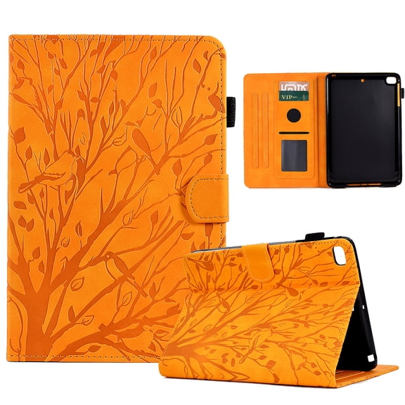 Allytechgroup for iPad Mini 5 / Mini 4 / Mini 3 / Mini 2 / Mini 1 Case, PU Leather Slim Fit Flip Stand Tablet Case with Card Slot Shockproof Protective Cover for iPad Mini 7.9 inch Tablet, Khaki
