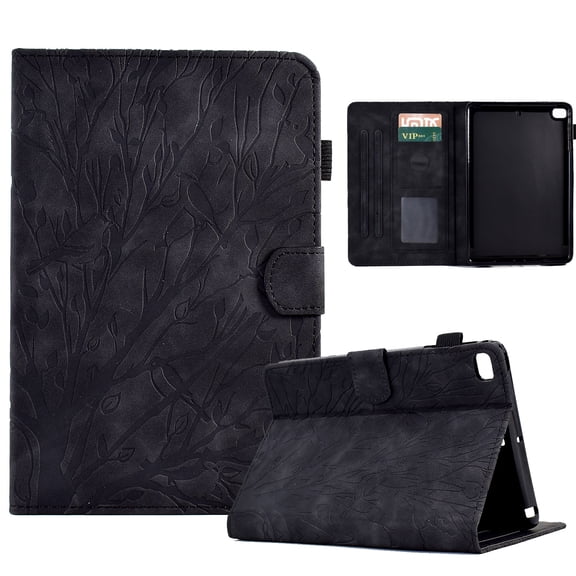 Allytechgroup for iPad Mini 5 / Mini 4 / Mini 3 / Mini 2 / Mini 1 Case, PU Leather Slim Fit Flip Stand Tablet Case with Card Slot Shockproof Protective Cover for iPad Mini 7.9 inch Tablet, Black
