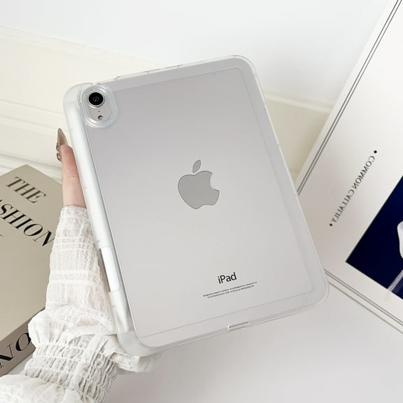 Allytechgroup for iPad Mini 7th 6th Case, Ultra Slim Fit Shell Lightweight Translucent Pen Holder Shockproof Anti-Scratch Tablet Case Cover for iPad Mini 7th 6th Generation, Clear