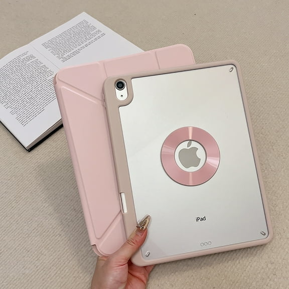 Allytechgroup iPad Pro 11 2024 Case with Pencil Holder, Slim Magnetic Stand Cover, Auto Sleep/Wake, Trifold Protective Shell Case for Apple iPad Pro 11 inch 2024, Pink