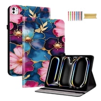 Allytechgroup for iPad Pro 11" 2025/2024 M5 M4 Case, Premium PU Leather Flip Cover Stand Cover with Cards Slots Pencil Holder Shockproof TPU Inner Case for Apple iPad Pro 11 Inch, Flowers