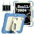 thumbnail image 1 of Allytechgroup iPad Pro 11 Case 2022/2021/2020/2018, Build in Screen Protector Rugged Shockproof Kickstand [Shoulder Strap] Bumper Case for Apple iPad Pro 11" 1st 2nd 3rd 4th Gen, Skyblue, 1 of 8