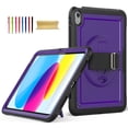 thumbnail image 1 of Allytechgroup iPad Pro 11 Case 2022/2021/2020/2018/ iPad Air 5 4 Case, Rotating Kickstand Shockproof Hand Strap + Shoulder Strap Drop Protection Rugged Case for iPad Air 5th 4th 10.9",Purple, 1 of 11