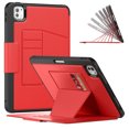 thumbnail image 1 of Allytechgroup iPad Pro 11 Inch 2024 Case, Multi Angle Viewing Stand Auto Sleep Wake Build In Screen Protector Shockproof Protective Flip Case Cover for Apple iPad Pro 11" M4 2024, Red, 1 of 10