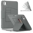 thumbnail image 1 of Allytechgroup iPad Pro 11 Inch 2024 Case, Multi Angle Viewing Stand Auto Sleep Wake Build In Screen Protector Shockproof Protective Flip Case Cover for Apple iPad Pro 11" M4 2024, Gray, 1 of 10