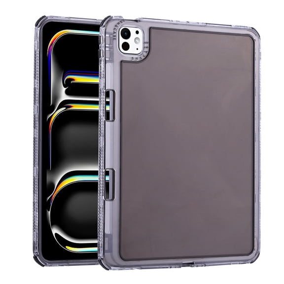 Allytechgroup for iPad Pro 11 Inch Clear Case 2024 (M4), [Built-in Pencil Holder] Anti Yellowing Slim Lightweight Shockproof Protective Back Cover for iPad Pro 11 2024 Women Men, Black