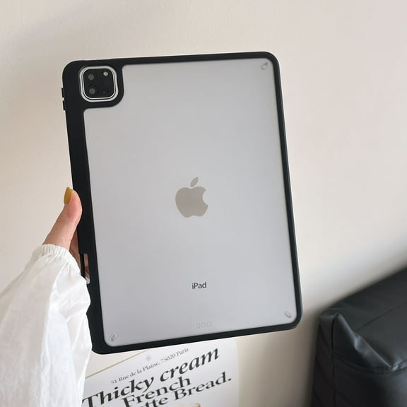 Allytechgroup for iPad Pro 11 M4 2024, Not Yellowing Support Wireless Charging Slim Tablet Case with Pen Holder Shockproof Protective for iPad Pro 11 Inch 5th Generation, Black