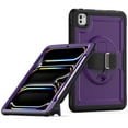 thumbnail image 1 of Allytechgroup iPad Pro 11 inch 2024 Case M4, Rotating Kickstand Shockproof Hand Strap + Shoulder Strap Drop Protection Rugged Case for Apple iPad Pro 11 Inch 2024, Purple, 1 of 12
