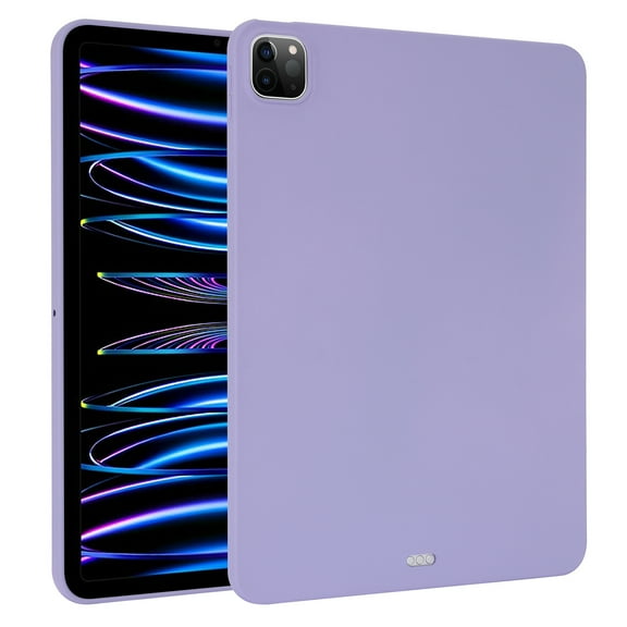 Allytechgroup iPad Pro 12.9" 2022/2021/2020/2018 Case, Ultra Slim Fit Shockproof Bumper Anti-Scratch Soft Silicone Back Cover Case for Apple iPad Pro 12.9" 6th 5th4th 3rd Gen, Purple