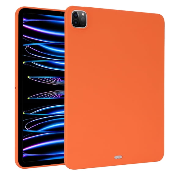 Allytechgroup iPad Pro 12.9" 2022/2021/2020/2018 Case, Ultra Slim Fit Shockproof Bumper Anti-Scratch Soft Silicone Back Cover Case for Apple iPad Pro 12.9" 6th 5th4th 3rd Gen, Orange