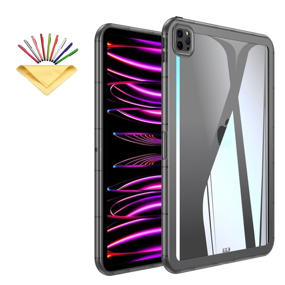 Allytechgroup for iPad Pro 12.9 Case 6th/5th/4th/3rd Generation 2022/2021/2020/2018, Soft TPU Lightweight Not Yellowing Shockproof and Anti-Scratch Protective Cover for iPad Pro 12.9 Inch, Black