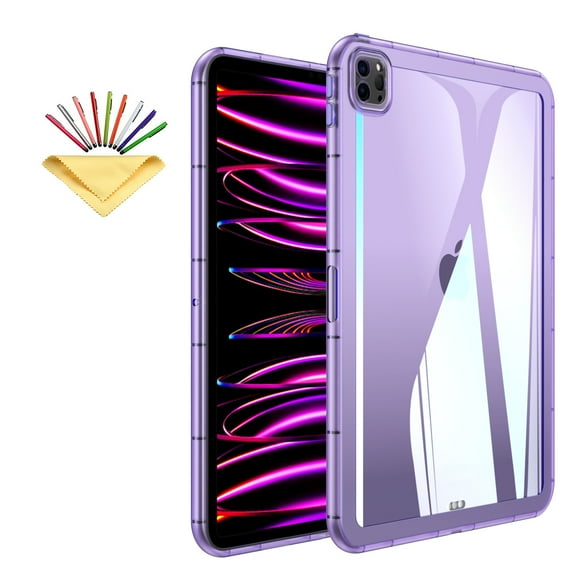 Allytechgroup for iPad Pro 12.9 Case 6th/5th/4th/3rd Generation 2022/2021/2020/2018, Soft TPU Lightweight Not Yellowing Shockproof and Anti-Scratch Protective Cover for iPad Pro 12.9 Inch, Purple