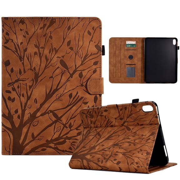 Allytechgroup for iPad mini 7 A17 Pro 2024/iPad Mini 6 2021 8.3 Inch Case, PU Leather Slim Fit Flip Stand Tablet Case with Card Slot Shockproof Protective Cover for iPad mini 7th/6th Gen, Brown