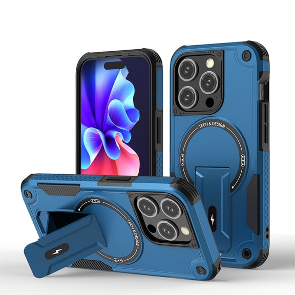 Allytechgroup for iPhone 11 Case with Kickstand, Compatible with MagSafe Camera 
 & Screen Guard Military Grade Drop Protection Shockproof  Magnetic Back Cover for iPhone 11, Darkblue