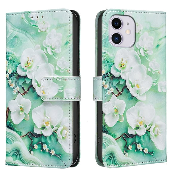 Allytechgroup iPhone 11 Case Wallet Cover with Card Slots & Cash Pocket, Flip Folio Phone Case for Apple iPhone 11, Shockproof Stand Feature Premium PU Leather Case for Women Girls