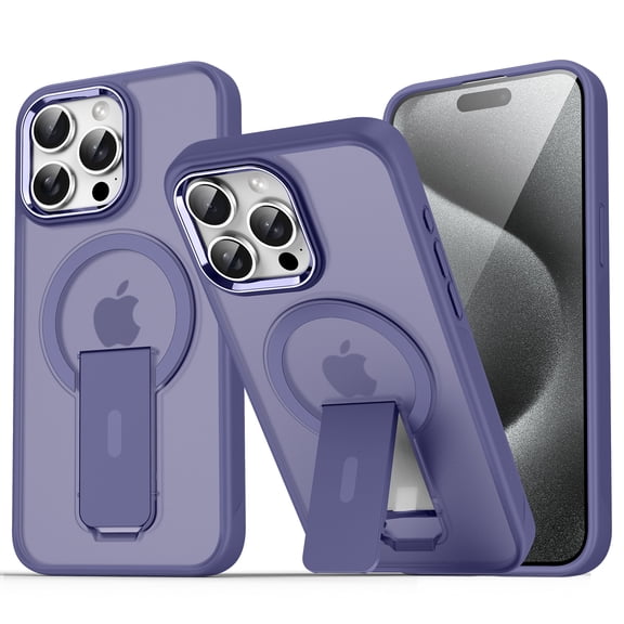 Allytechgroup iPhone 11 Pro Magnetic Case, Compatible with Magsafe Wireless Charging Support Bumper Shockproof Kickstand Translucent Matted Phone Case for Apple iPhone 11 Pro, Darkpurple