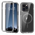 thumbnail image 1 of Allytechgroup iPhone 11 Pro Max Case with Screen Protector, Magnetic Back Cover Compatible with Magsafe Transparent Shockproof Drop Proof Phone Case for Apple iPhone 11 Pro Max, Grey, 1 of 8