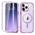 thumbnail image 1 of Allytechgroup iPhone 11 Pro Max Case with Screen Protector, Magnetic Back Cover Compatible with Magsafe Transparent Shockproof Drop Proof Phone Case for Apple iPhone 11 Pro Max, Lightpurple, 1 of 8
