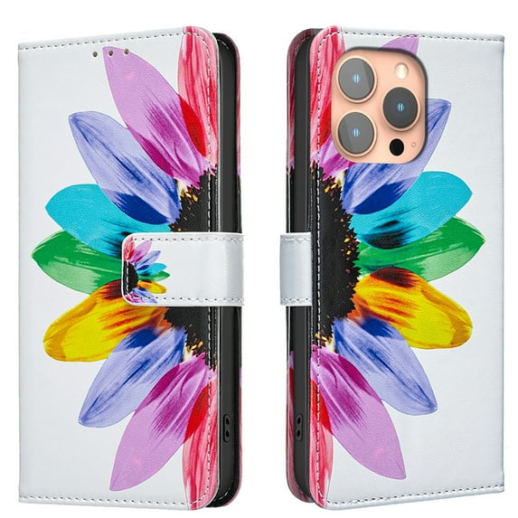 Allytechgroup iPhone 11 Pro Max Case Wallet Cover with Card Holder, Flip Folio Phone Case for Apple iPhone 11 Pro Max with Magnetic Closure, Kickstand & RFID Blocking Case, Sunflower