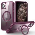 thumbnail image 1 of Allytechgroup iPhone 11 Pro Max Magnetic Case with Rotating Stand, Multi Angle Viewing Stand Anti-Scratch Compatible with Magsafe & Car Mount Phone Case for Apple iPhone 11 Pro Max, Winered, 1 of 7