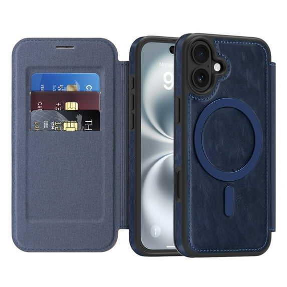 Allytechgroup iPhone 11 Pro Max Wallet Case Compatible with MagSafe, PU Leather Folio Card Holder RFID Blocking Shockproof Flip Cover Hidden Closure Phone Case for Apple iPhone 11 Pro Max, Blue