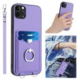 thumbnail image 1 of Allytechgroup iPhone 11 Pro Max Wallet Case for Women Men, Premium PU Leather Shockproof Hand Wrist Slim Fit Back Cover Phone Case for iPhone 11 Pro Max, Purple, 1 of 4