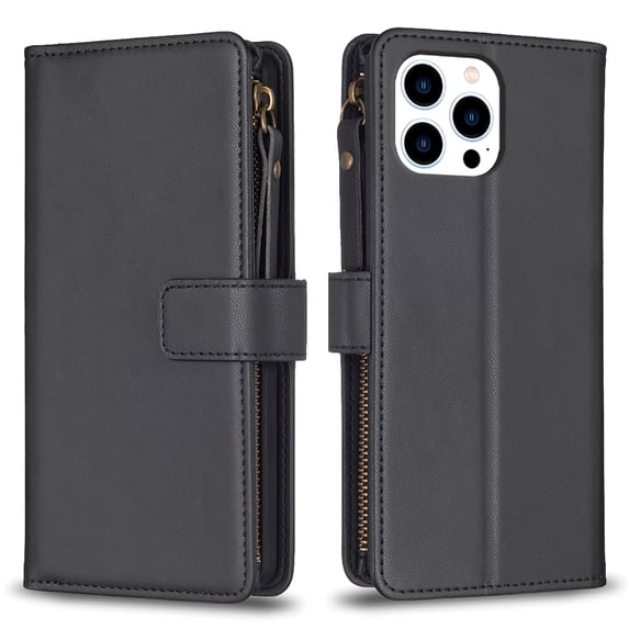 Allytechgroup for iPhone 11 Pro Max Wallet Phone Case with Hand Wrist, Flip Cover Kickstand Folio Shockproof Protective Cards Slots Wallet Case Cover for iPhone 11 Pro Max, Black