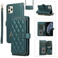thumbnail image 1 of Allytechgroup for iPhone 11 Pro Wallet Case, Premium PU Leather Magnetic Buckle Zipper Pocket Card Slots Flip Stand Protective Cover with Hand Strap & Shoulder Strap - Darkgreen, 1 of 12