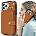 thumbnail image 1 of Allytechgroup iPhone 11 Pro Wallet Case, Ring Holder Stand Cards Slots Shockproof Retro Flip Back Cover Phone Case for Apple iPhone 11 Pro, Brown, 1 of 6