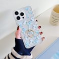thumbnail image 1 of Allytechgroup iPhone 12/ 12 Pro Case with Ring Stand, Soft TPU Back Cover Slim Fit Shell Anti-Scratch Shockproof Luxury Bumper Phone Case for Apple iPhone 12 Pro/ iPhone 12, Blue Butterfly, 1 of 10