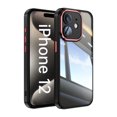 thumbnail image 1 of Allytechgroup iPhone 12 Case, Shockproof Bumper Slim Fit Clear Back Cover with Camera Lens Protector - Anti-Scratch Phone Case for Apple iPhone 12, Blackred, 1 of 6