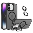 thumbnail image 1 of Allytechgroup iPhone 12 Magnetic Case with Lens Protector, Lens Kickstand Matte Translucent Wireless Charging Shockproof Anti-Scratch Hard Cover Shell for Apple iPhone 12, Black, 1 of 13