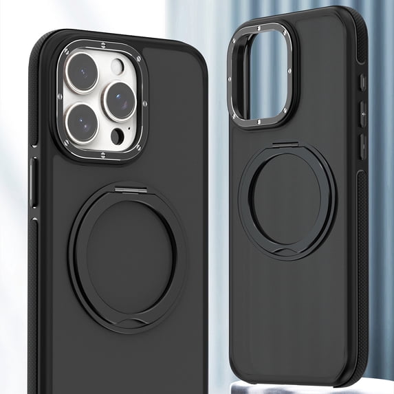 Allytechgroup for iPhone 12 Pro / 12 6.1" Case, 360° Rotatable Ring Holder Camera & Screen Protection Military Grade Drop Protection Shockproof Cover for iPhone 12 Pro / 12 6.1" Case, Black
